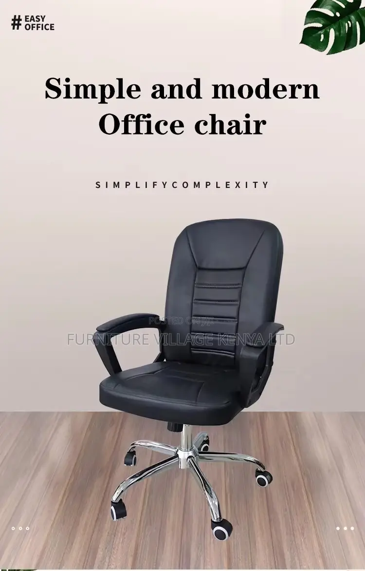 Modern Genuine Leather Swivel Staff Chair