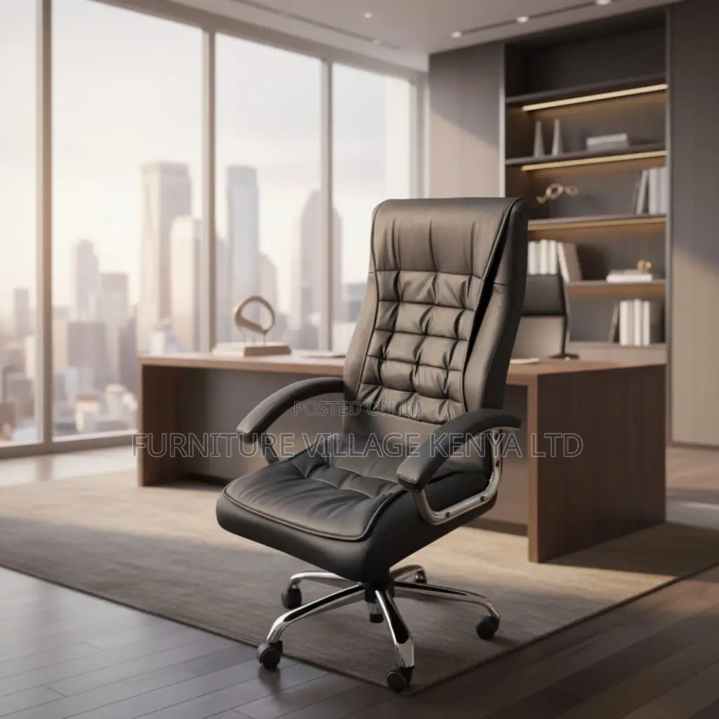 Adjustable Height Executive Office Leather Chair