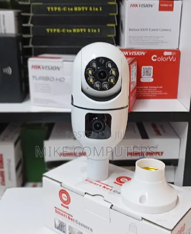 Dual Lens 360° Security Bulb Camera – Wifi Enabled