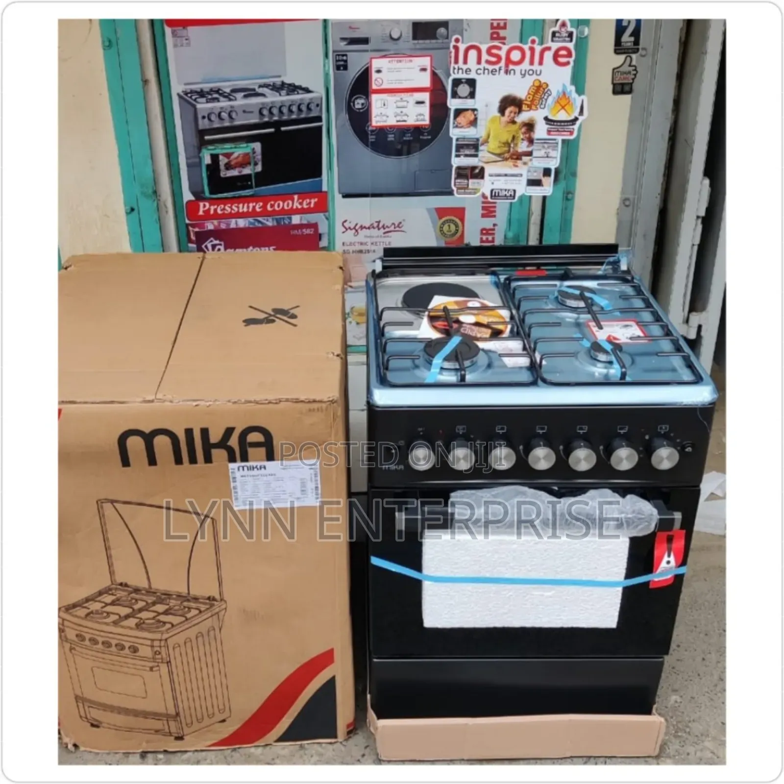 *Mika Standing Cooker 3 Gas + 1 Electric, 58cm X58cm *Mst58uf31e4bx*