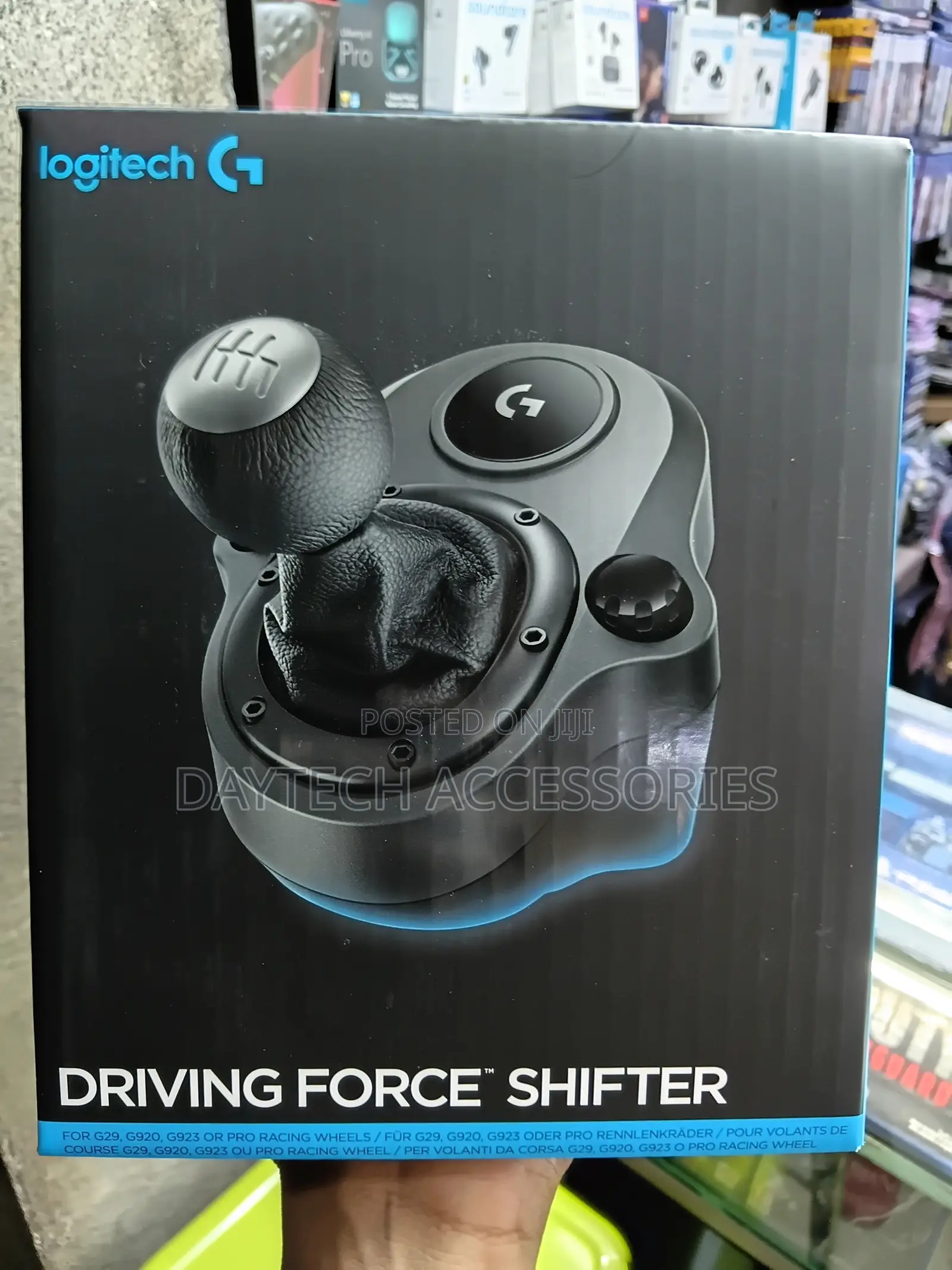 Logitech Driving Force Shifter With A Hand-stitched Leather Knob.