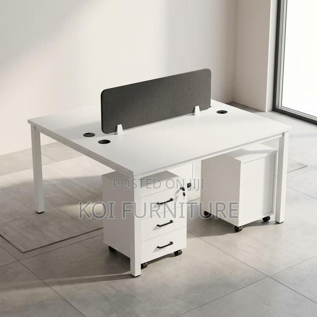 Office Workstation : G12 White Dual-User Office Workstation - thumbnail 3