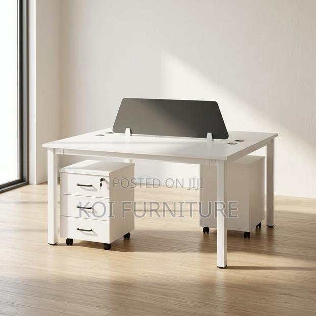 Office Workstation : G12 White Dual-User Office Workstation - thumbnail 4