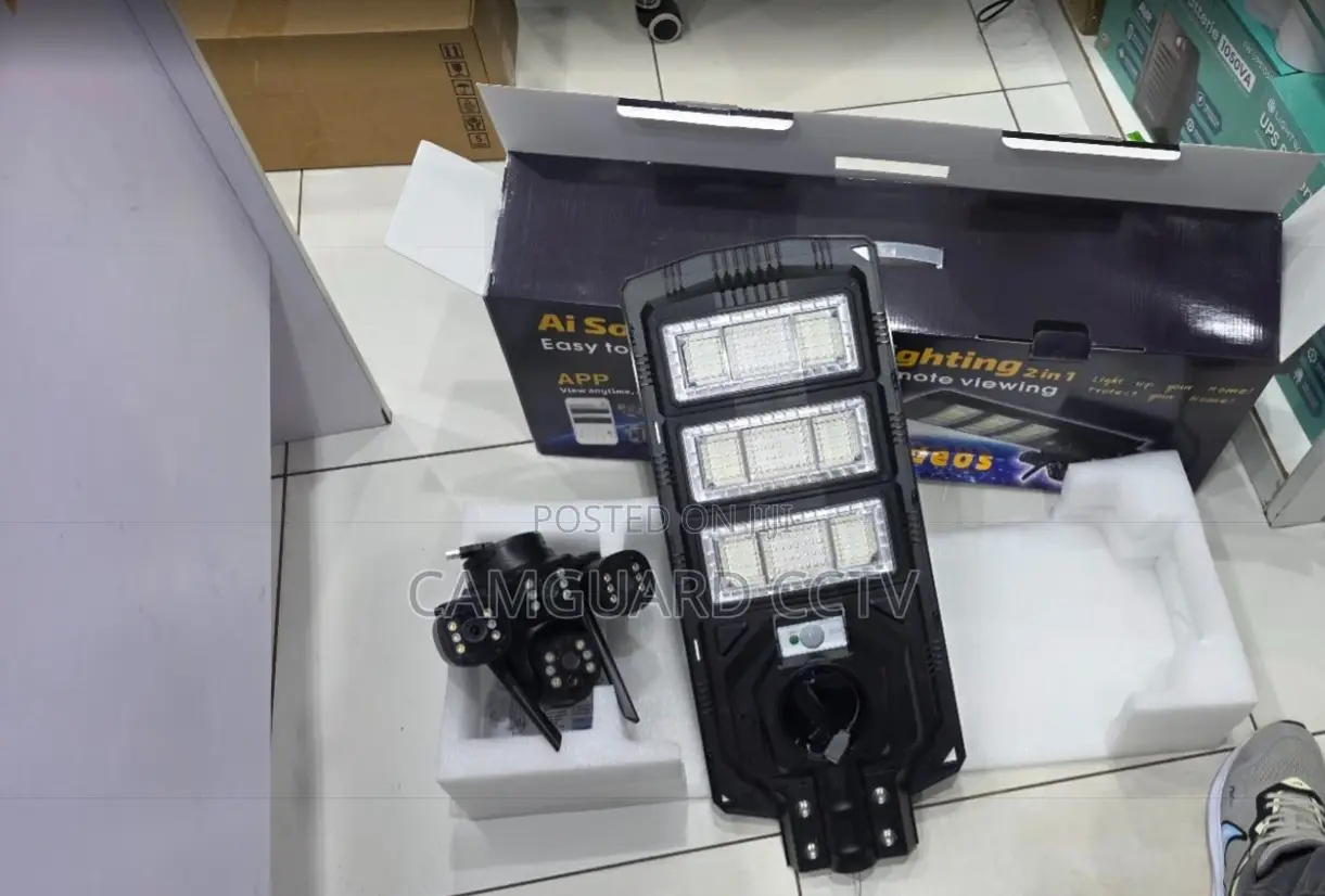 Triple Lens Solar Flood Light Camera V380pro Wireless Security System