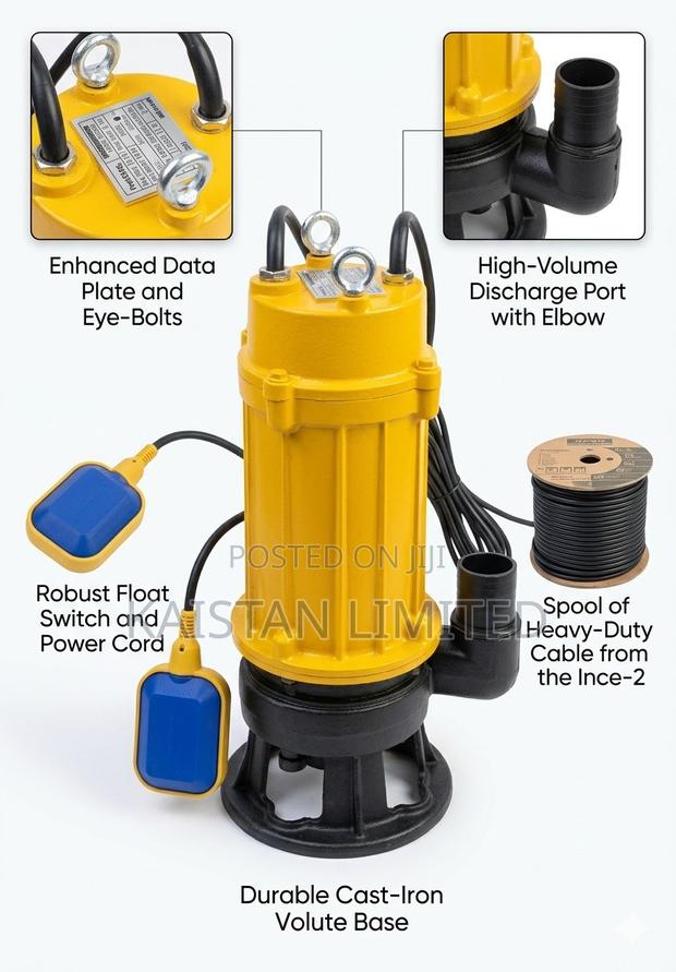 Freevel 2hp Sewage Submersible Pump/2 Inch Inlet and Outlet