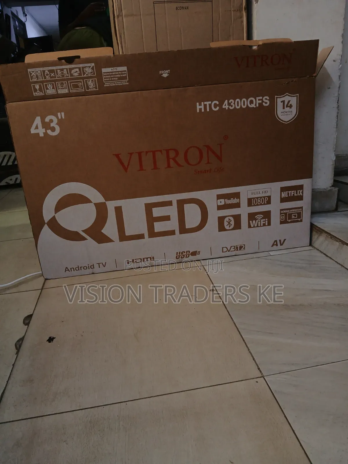 Vitron 43 Inches HTC 4300qfs Smart Android Frameless Tv With Bluetooth