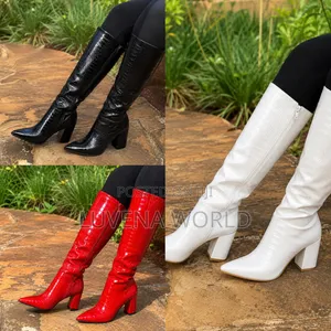 Red, White, Black Boots