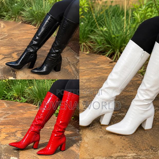 Red, White, Black Boots