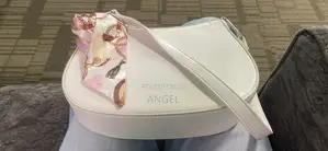 Trendy White Leather Shoulder Handbag