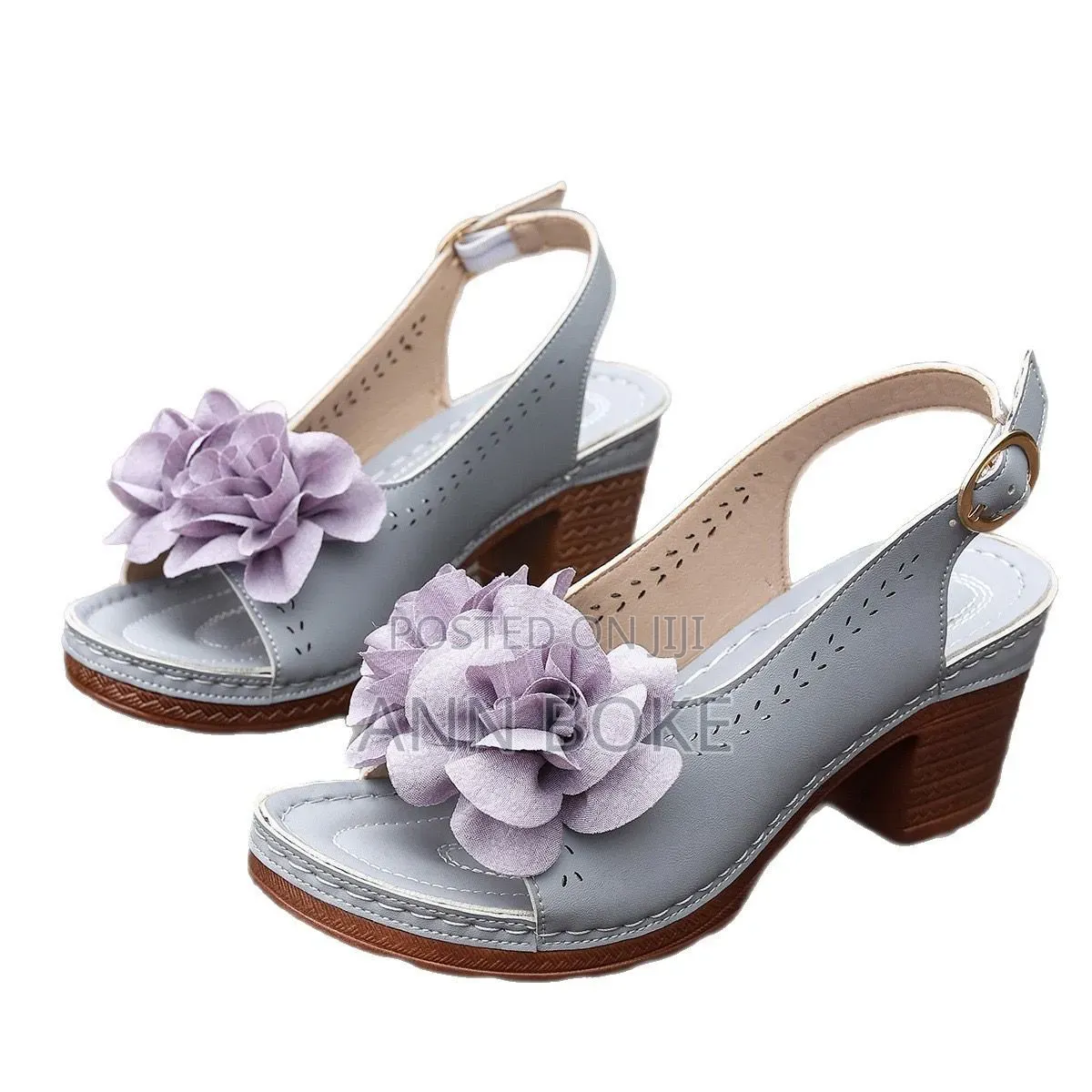 Floral* *Comfy Ladies Heel* !! Remaining Sizes Purple:39,40,41,42