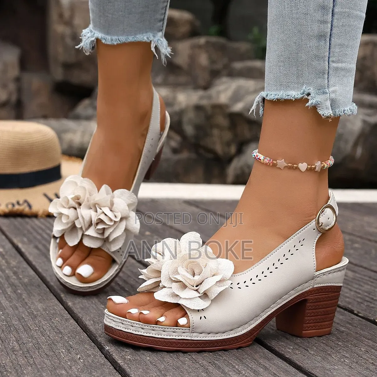 Floral* *Comfy Ladies Heel* !! Remaining Sizes Purple:39,40,41,42