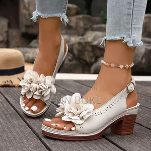 Floral* *Comfy Ladies Heel* !! Remaining Sizes Purple:39,40,41,42