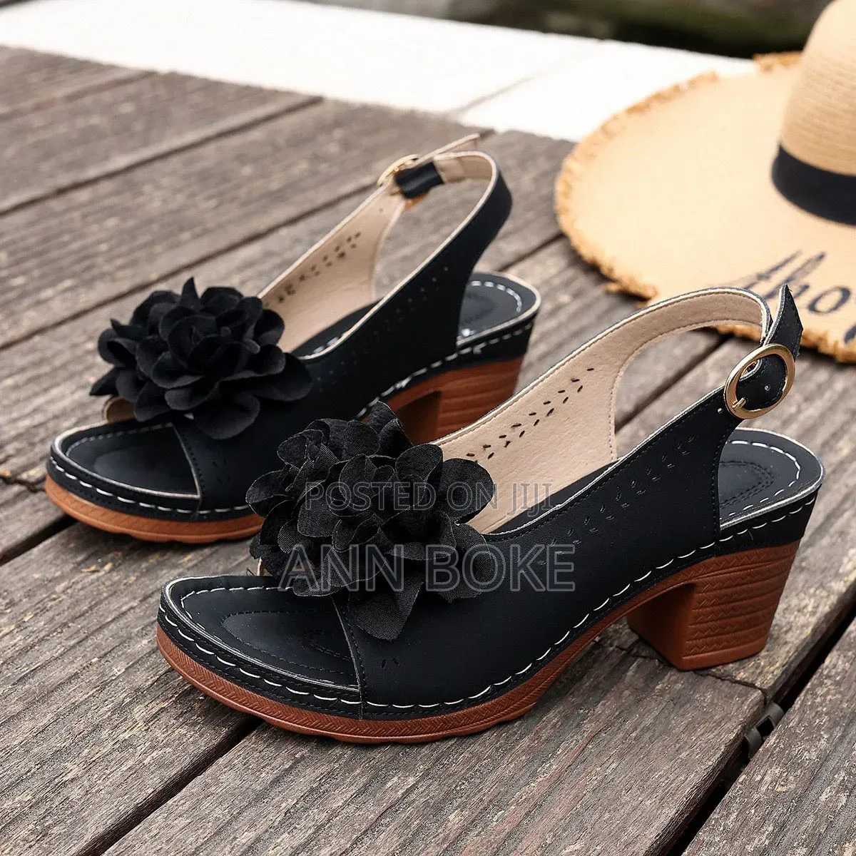 Floral* *Comfy Ladies Heel* !! Remaining Sizes Purple:39,40,41,42