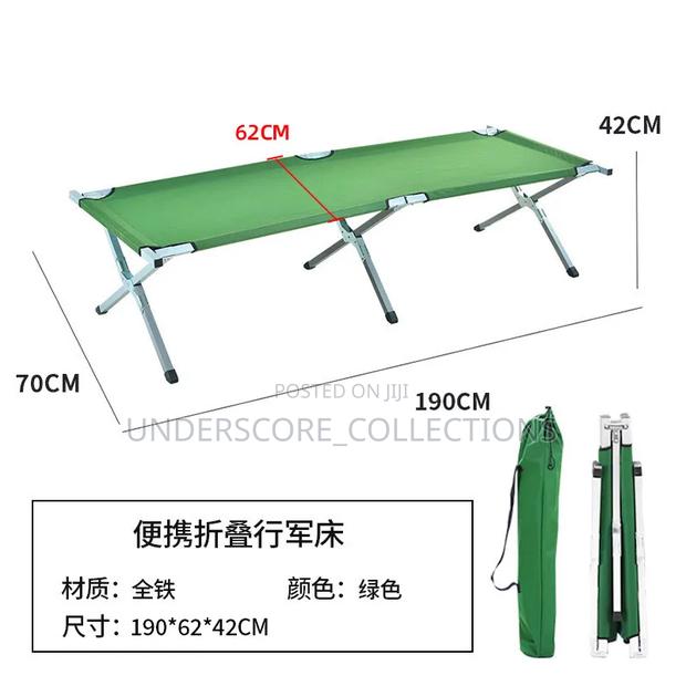Foldable Green Camping Bed - main view
