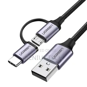 Ugreen Usb-a To Micro Usb + Type-c Cable 1m