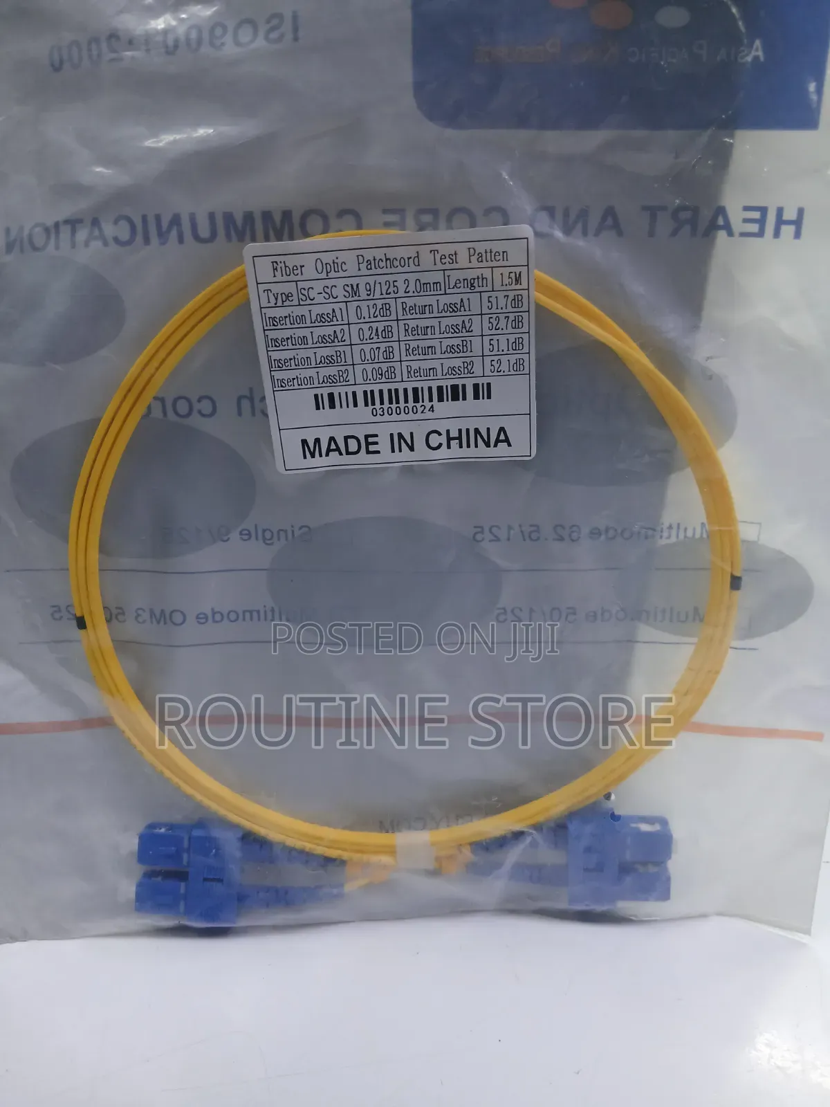 Fiber Patchcord Sc-Sc Single Mode 1mtr