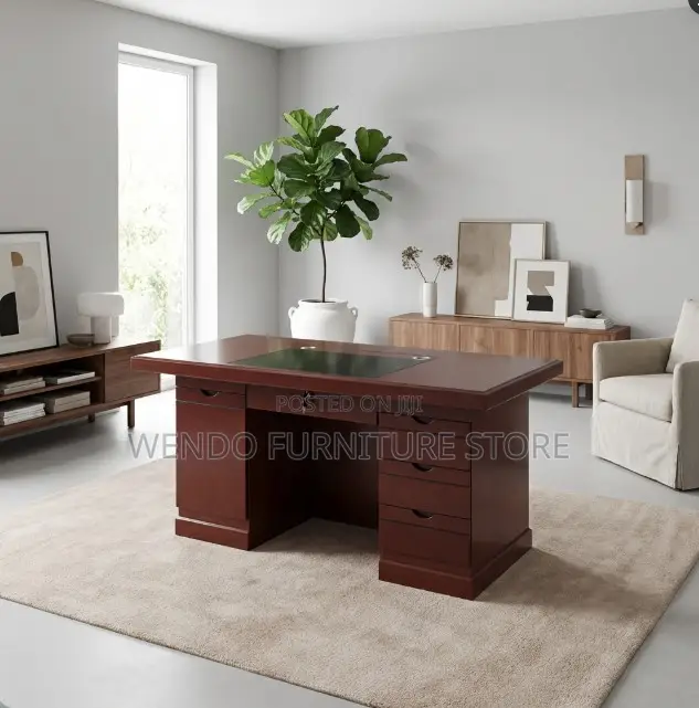 Office Desk; 1400mm Executive Mahogany Finish Desk