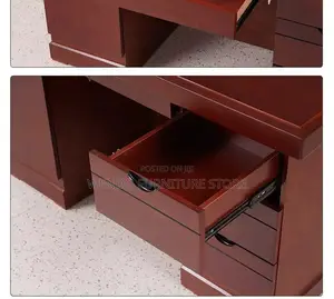 Office Desk; 1400mm Executive Mahogany Finish Desk