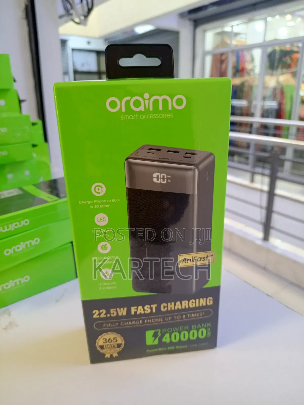 Oraimo Powerbox 400 Vision 40000mah 22.5w Power Bank.