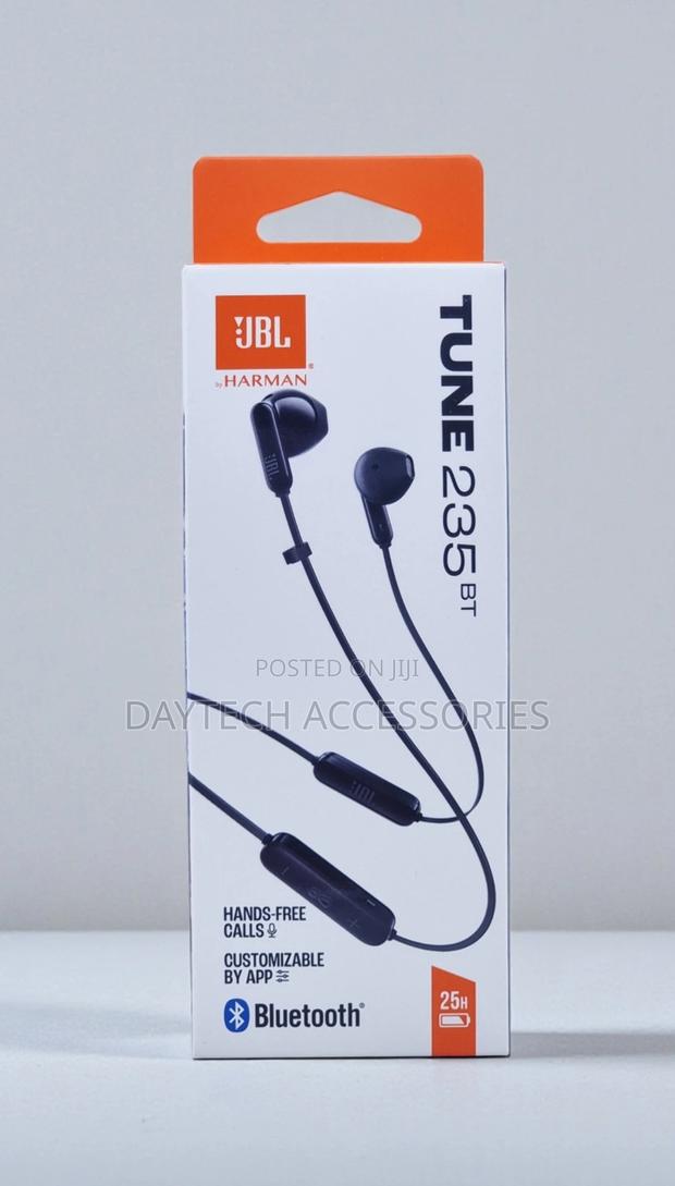 These Are JBL Tune 235bt Wireless Earbud Headphones in Black.