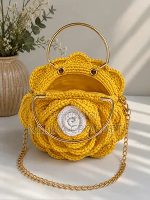 Sunflower Rose Crochet Handbag