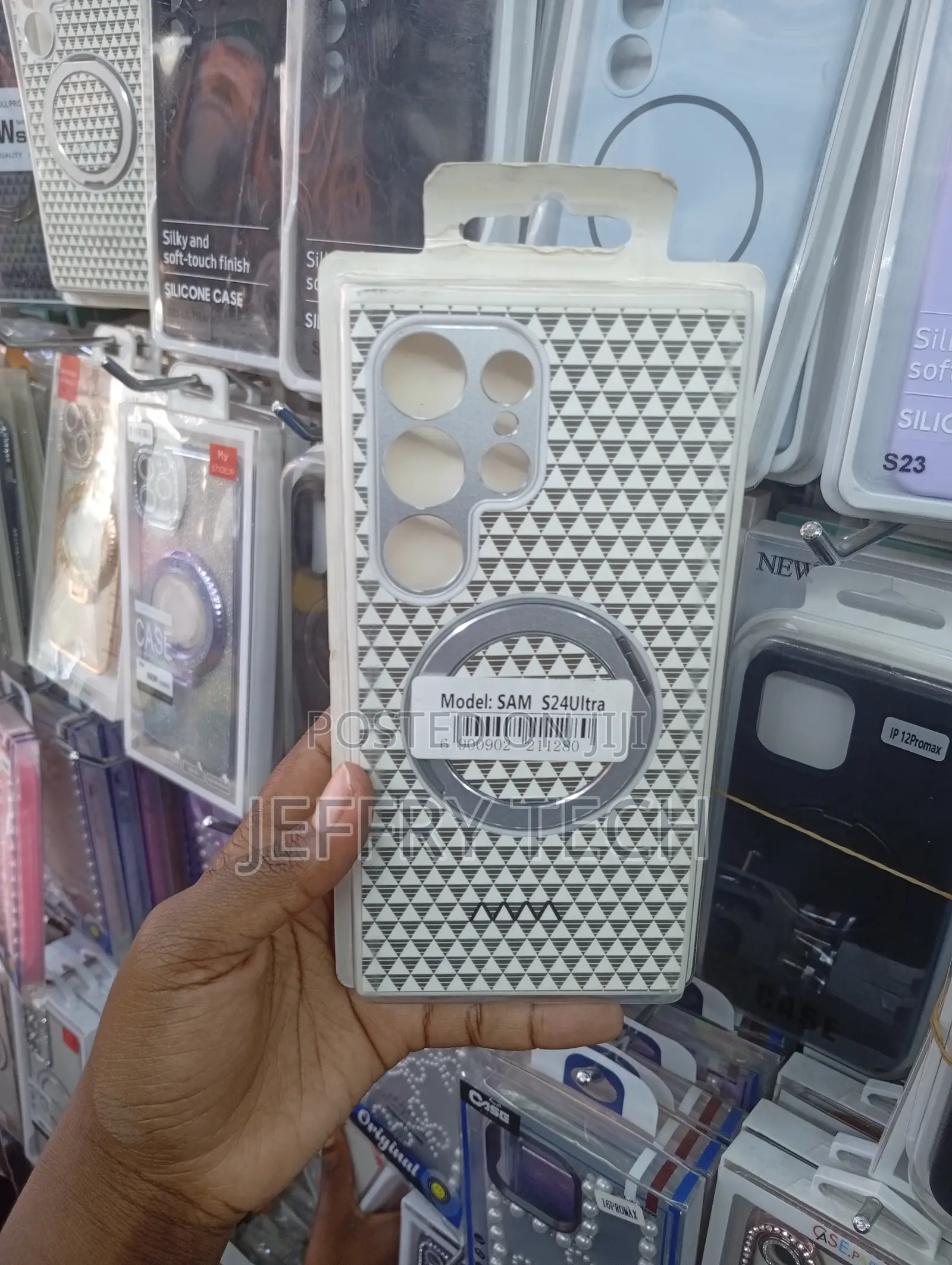 White and Grayphone Case Designed for the Samsung Galaxy S24 Ultra.