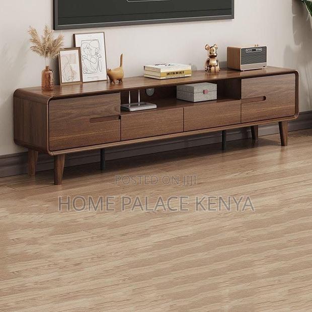 Tv Stand: Modern Rounded Corner Wooden Tv Unit