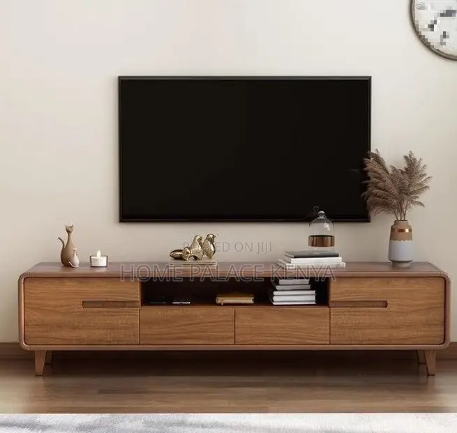 Tv Stand: Modern Rounded Corner Wooden Tv Unit