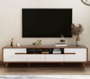 Tv Stand: Modern Rounded Corner Wooden Tv Unit