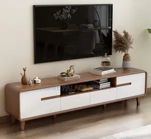 Tv Stand: Modern Rounded Corner Wooden Tv Unit