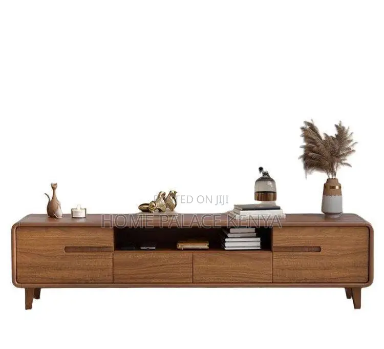 Tv Stand: Modern Rounded Corner Wooden Tv Unit