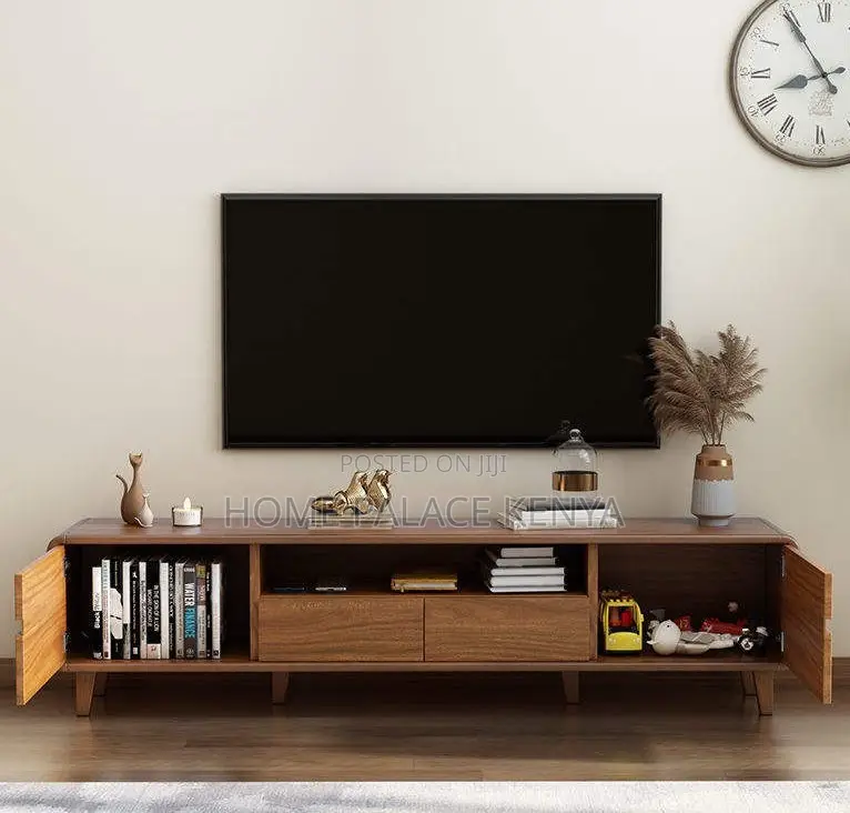 Tv Stand: Modern Rounded Corner Wooden Tv Unit