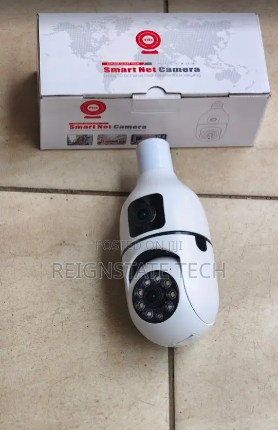 V380 Dual Lens Bulb Camera - Motion Track, Alarm