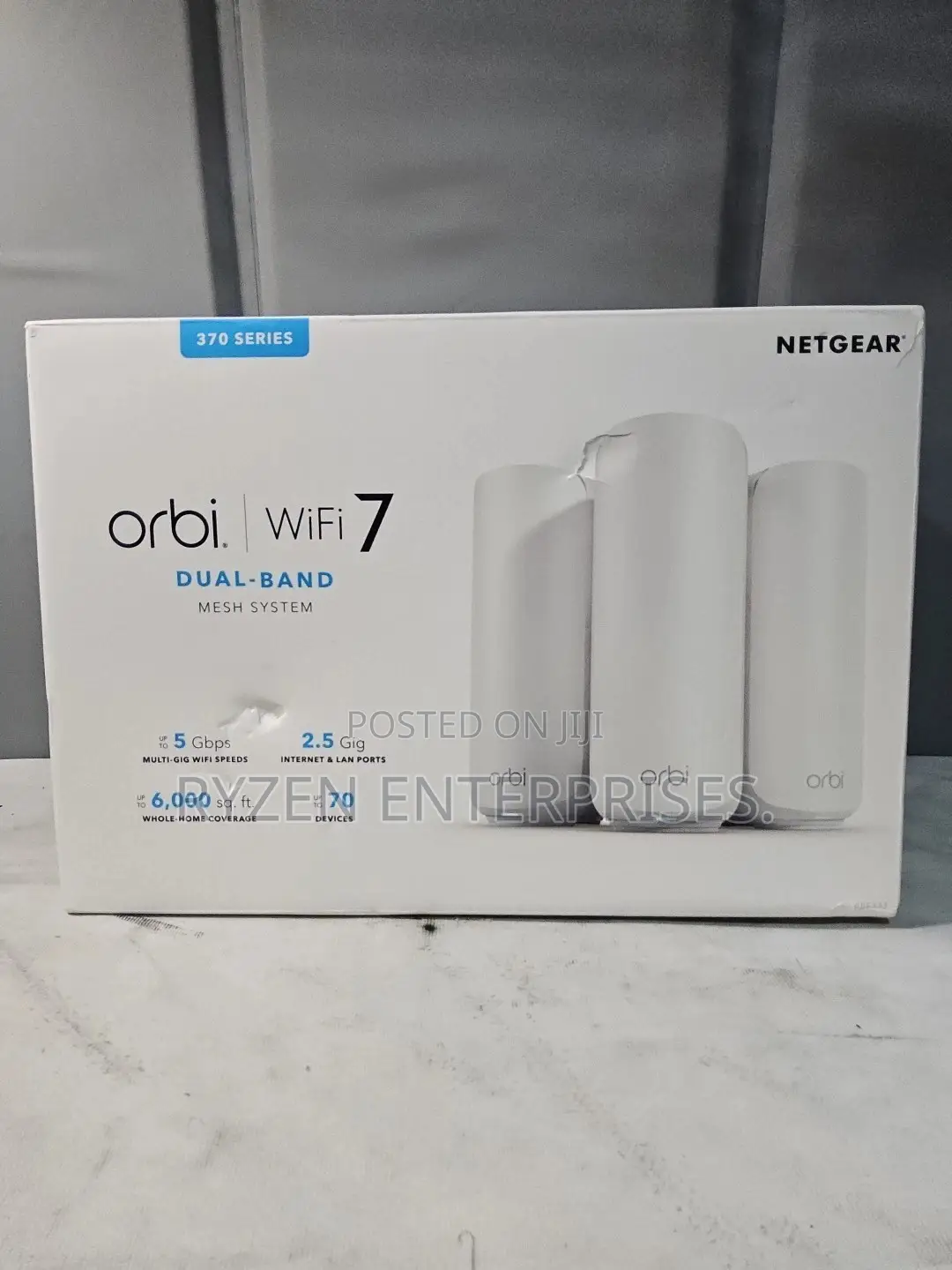 Netgear Orbi Rbe373 Be5000 Dual-Band Mesh Wi-Fi 7 System (3-Pack)