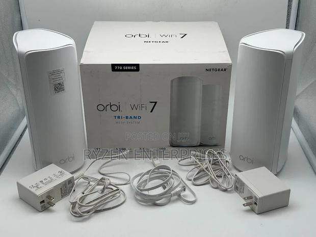 Netgear Orbi Rbe773 Be11000 Tri-Band Mesh Wi-Fi 7 System (3-Pack)
