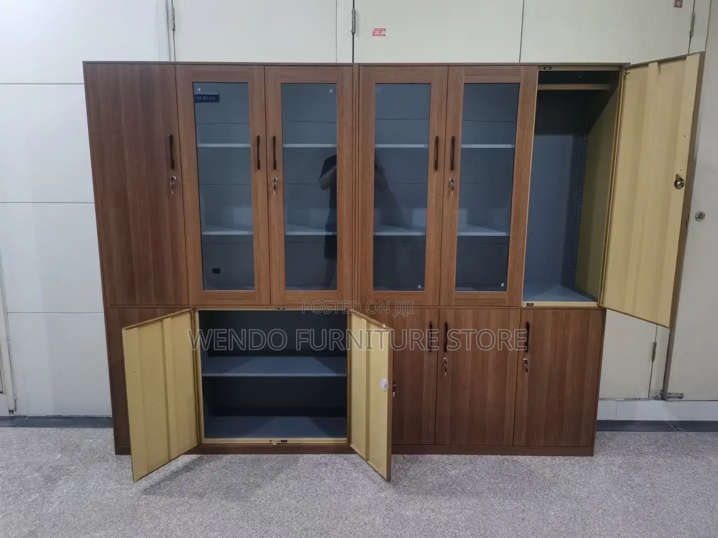 Office Cabinet; Wood Made Executive Cabinet With Three Lockable Doors