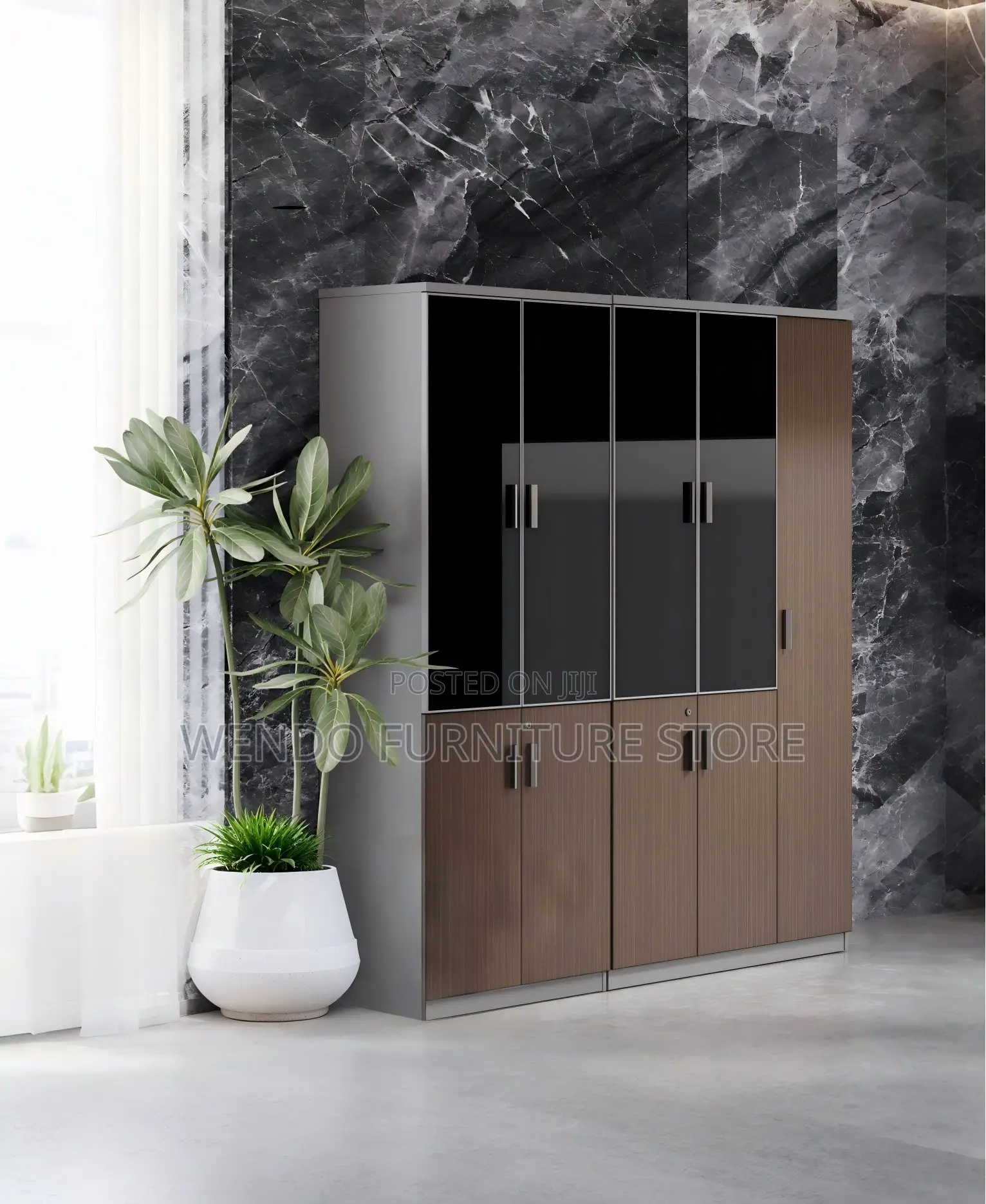 Office Cabinet; Wood Made Executive Cabinet With Three Lockable Doors