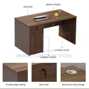 Office Desk; 1.4 Meters Home Office Sturdy Wood Desk