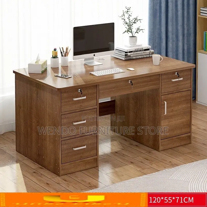 Office Desk; 1.4 Meters Home Office Sturdy Wood Desk