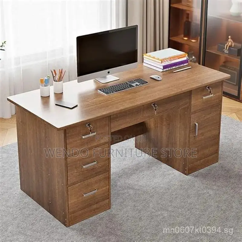 Office Desk; 1.4 Meters Home Office Sturdy Wood Desk