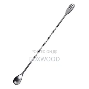 Stainless Steel Bar Spoon With Fork 30cm
