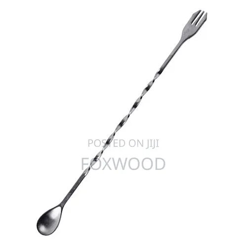 Stainless Steel Bar Spoon With Fork 30cm