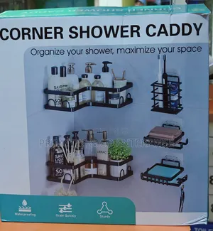 Multipurpose 5pcs Set Triangular Shower Caddy Shelf/ Wall Organizer
