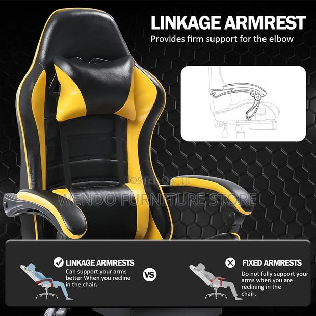 Office Chairs; Fabric Made Gaming Chair With High Backrest - thumbnail 6