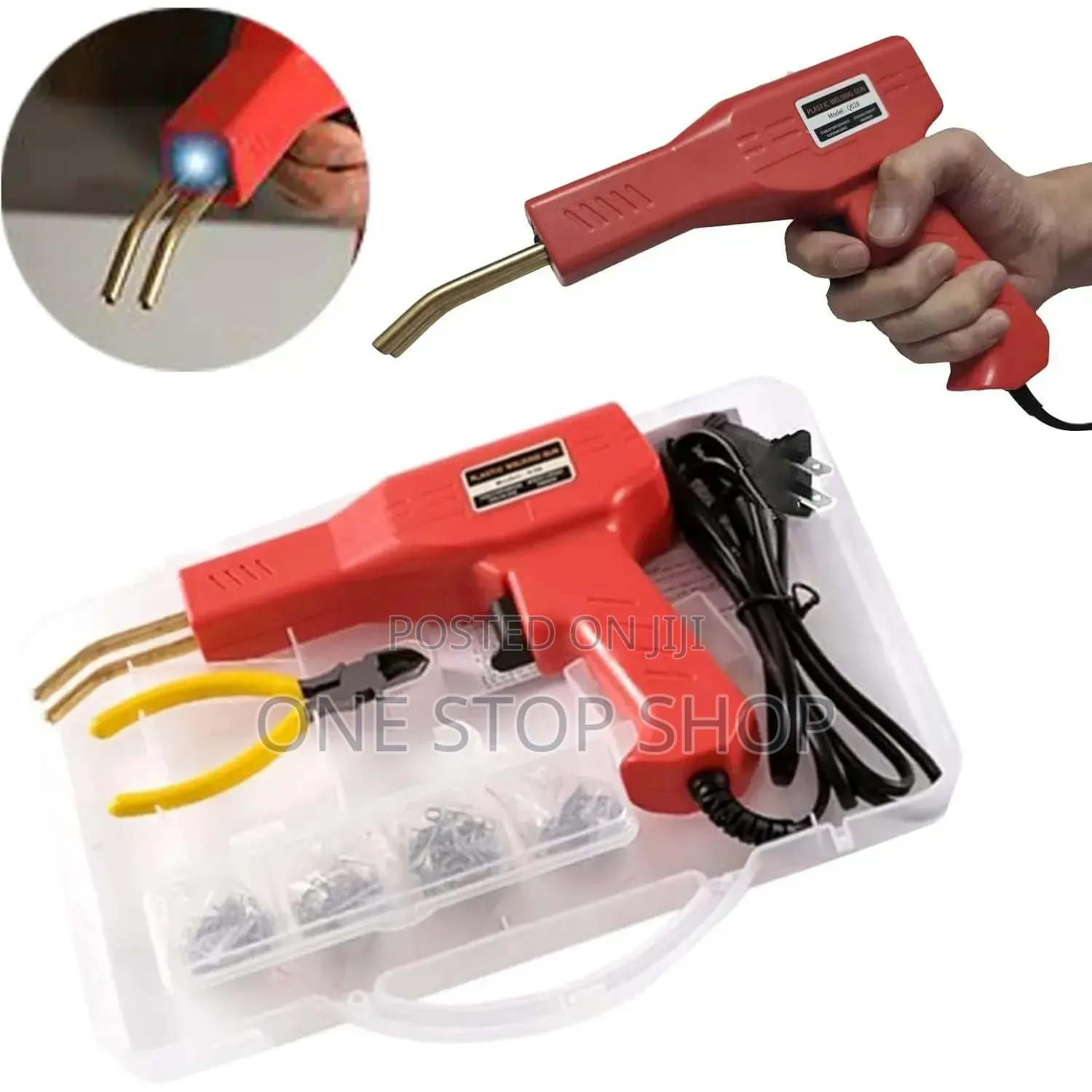 Hot Stapler Plastic Welder Gun With Staples,Pliers,Carrying Case