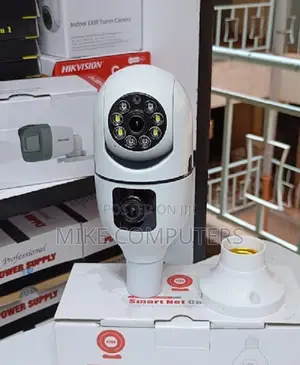 Double Lens Wifi Camera/V380 Dual Lens PTZ Bulb Ip Night Vision Camera