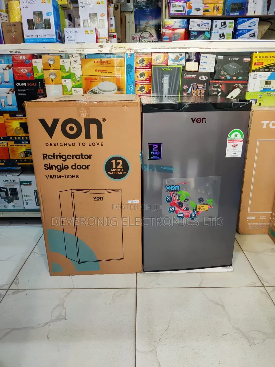 *Von Fridge 90l Single Door