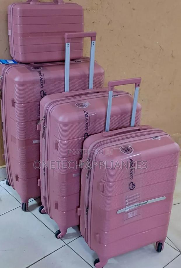 4-in-1 Rubber Suitcase - Black, Blue, Grey, Pink, Brown