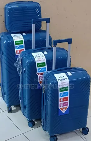 4-in-1 Rubber Suitcase - Black, Blue, Grey, Pink, Brown