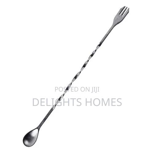 Stainless Steel Bar Spoon With Fork_b